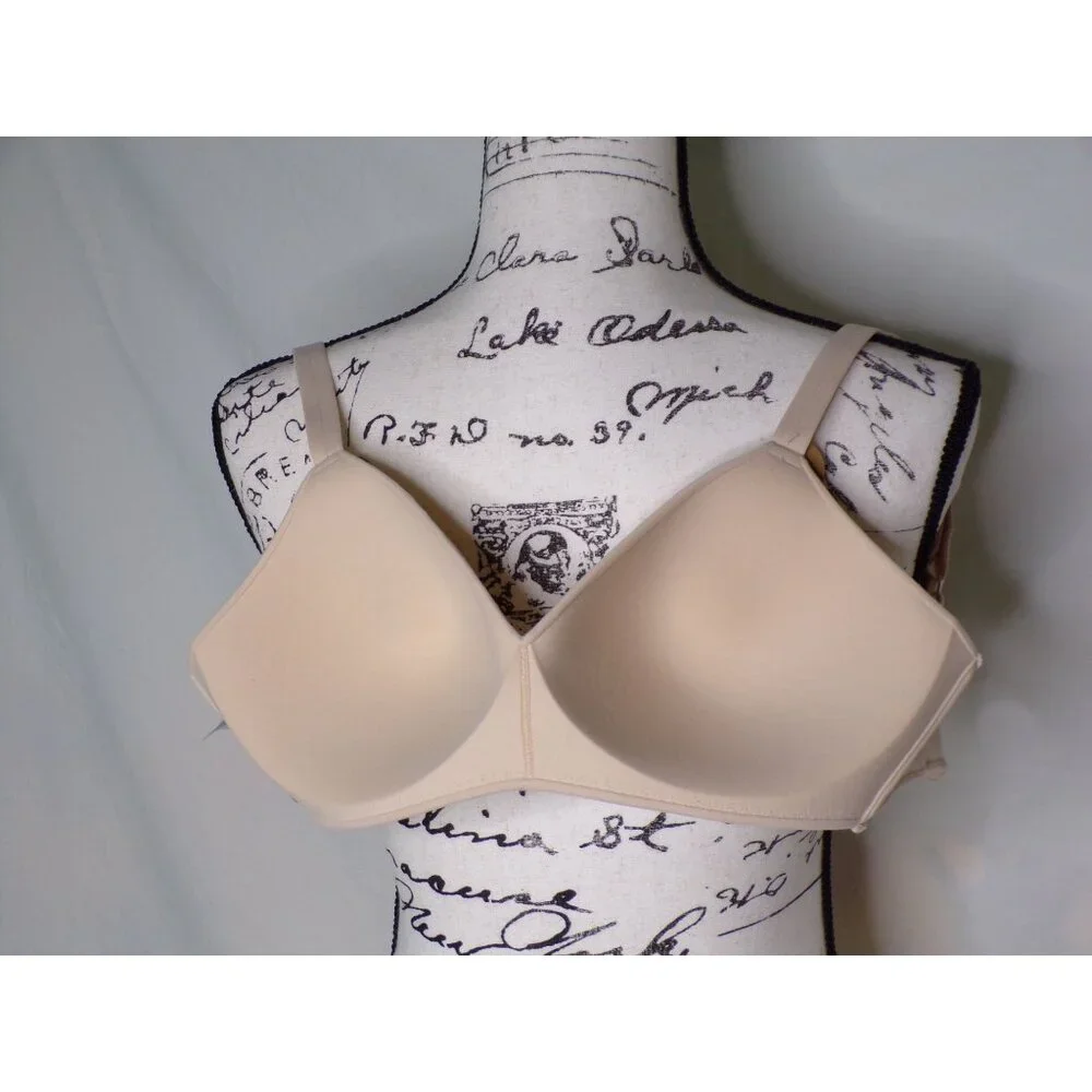🆕WACOAL How Perfect Seamless Soft Cup Wireless Bra 34D Beige #852189